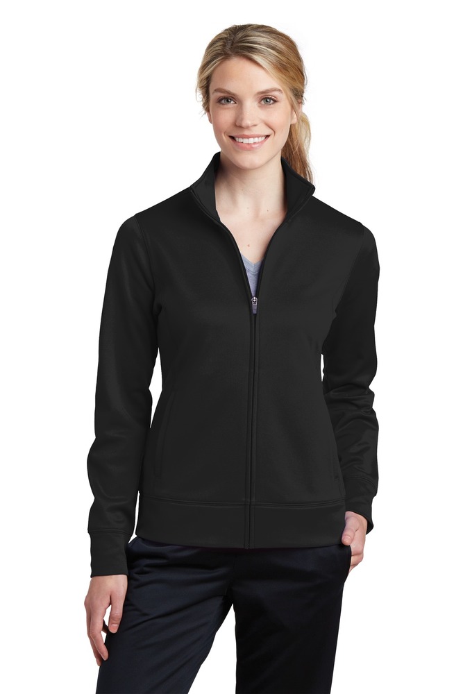 sport-tek lst241 ladies sport-wick ® fleece full-zip jacket Front Fullsize