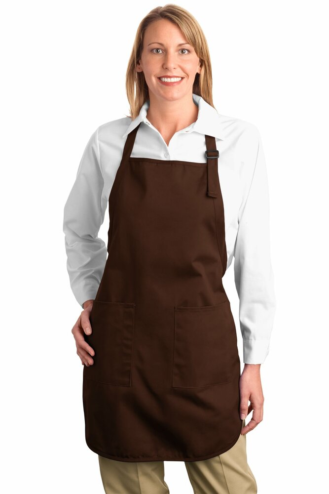 port authority a500 full-length apron with pockets Front Fullsize