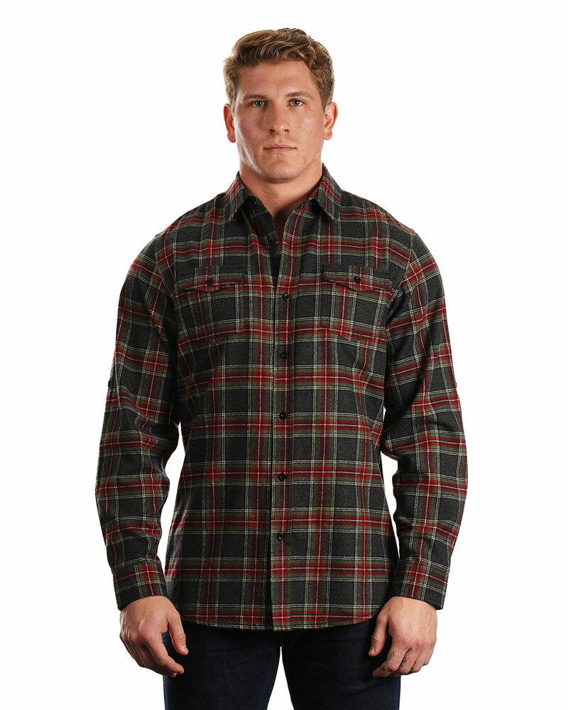 Burnside B8210 Men's Plaid Flannel Shirt Front Fullsize"