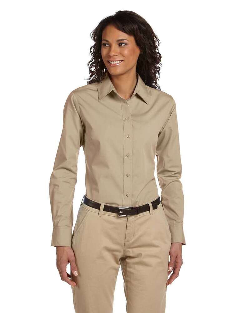 Harriton M510W Women's Essential Poplin Front Fullsize"
