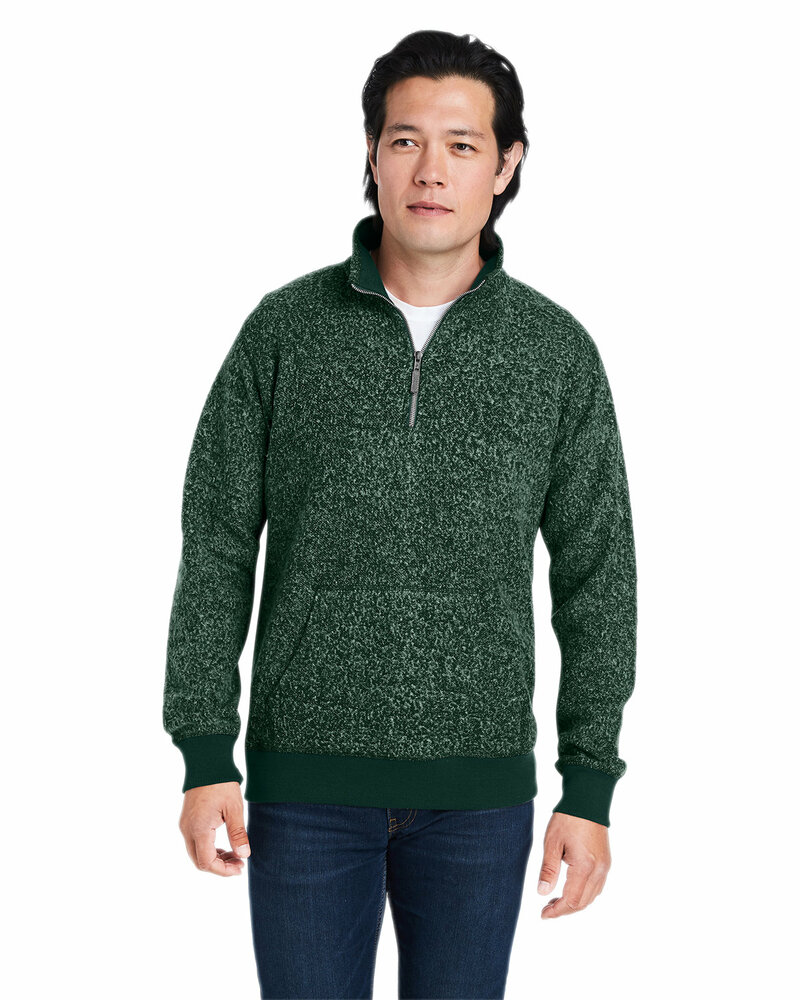j america 8713ja unisex aspen fleece quarter-zip sweatshirt Front Fullsize