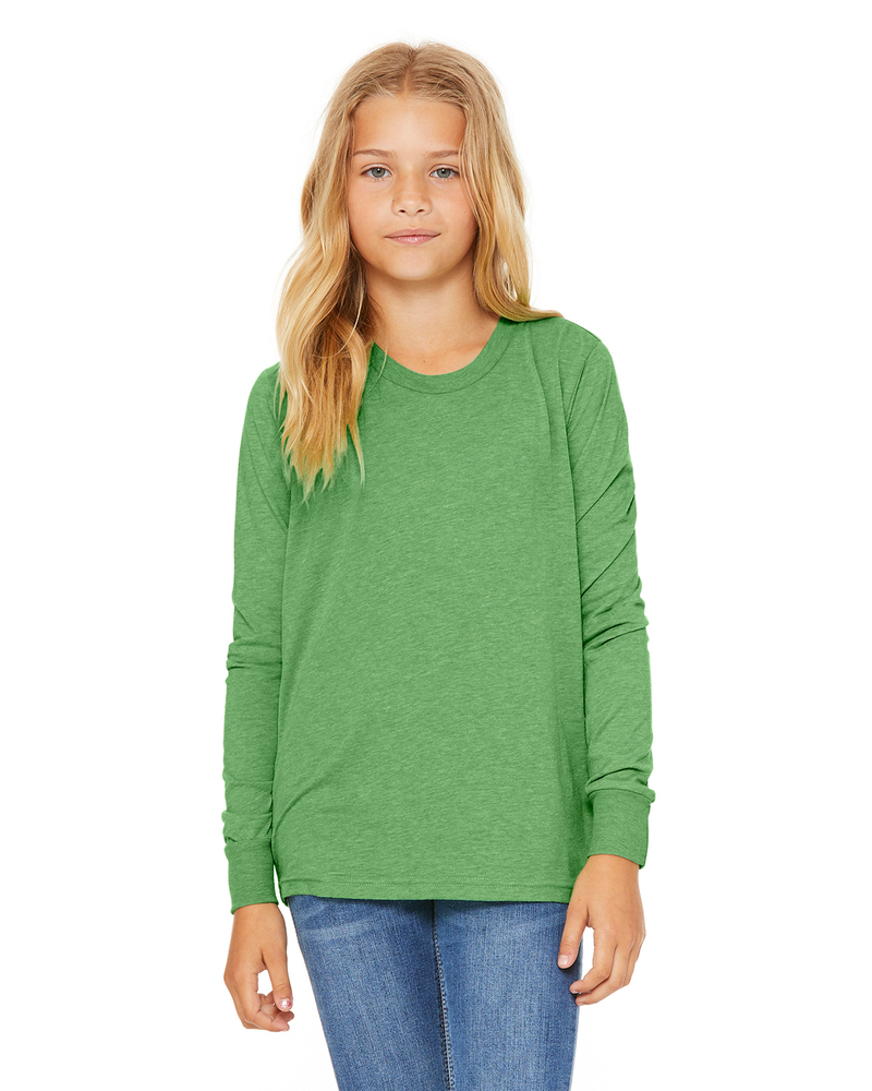 bella + canvas 3501y youth jersey long-sleeve t-shirt Front Fullsize