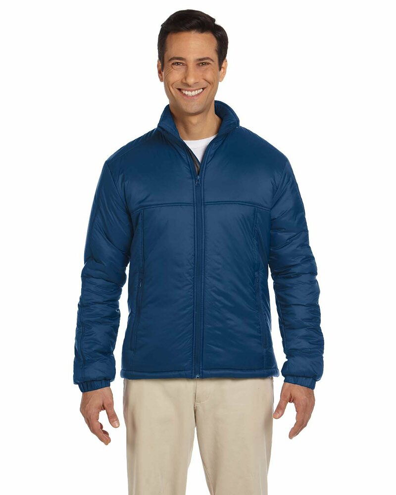 harriton m797 men's essential polyfill jacket Front Fullsize