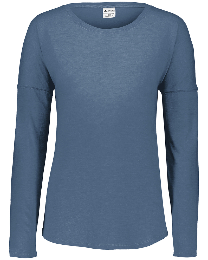 augusta sportswear ag3077 ladies' tri-blend long slevee t-shirt Front Fullsize