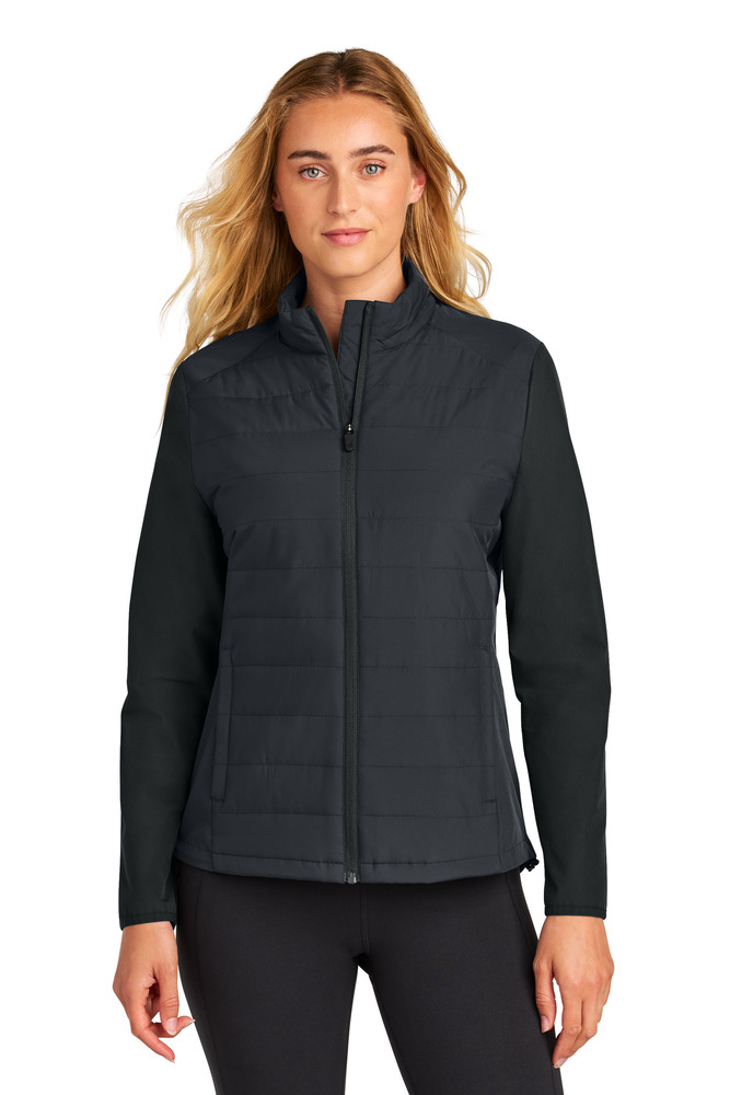 Sport-Tek LST940 Women's Teknical Hybrid Jacket Front Fullsize"