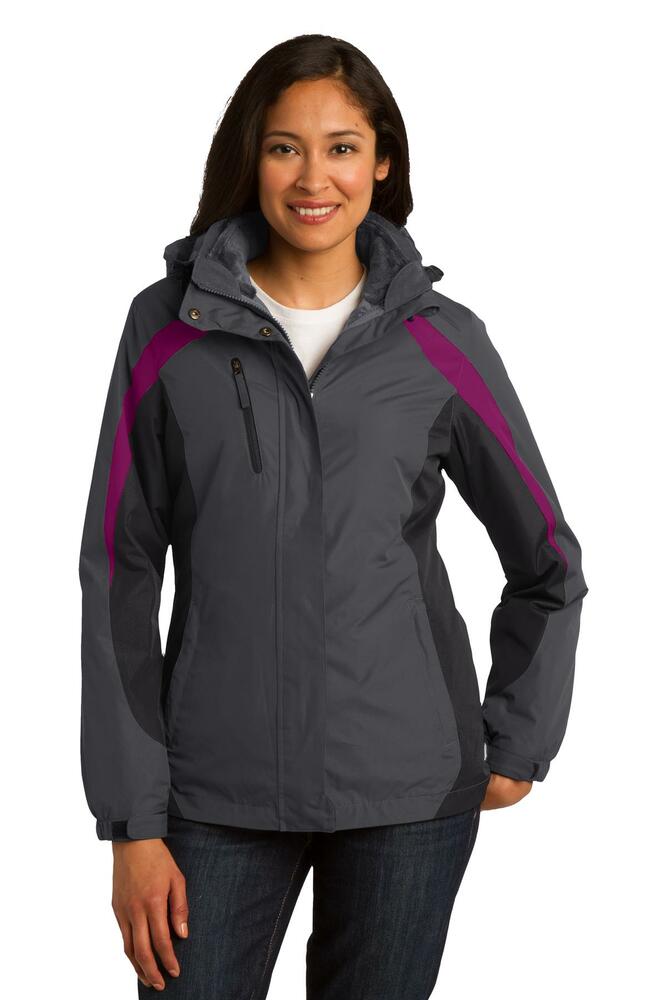 port authority l321 ladies colorblock 3-in-1 jacket Front Fullsize