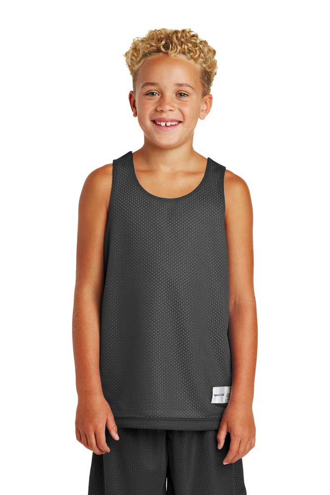 sport-tek yst500 youth posicharge ® classic mesh reversible tank Front Fullsize