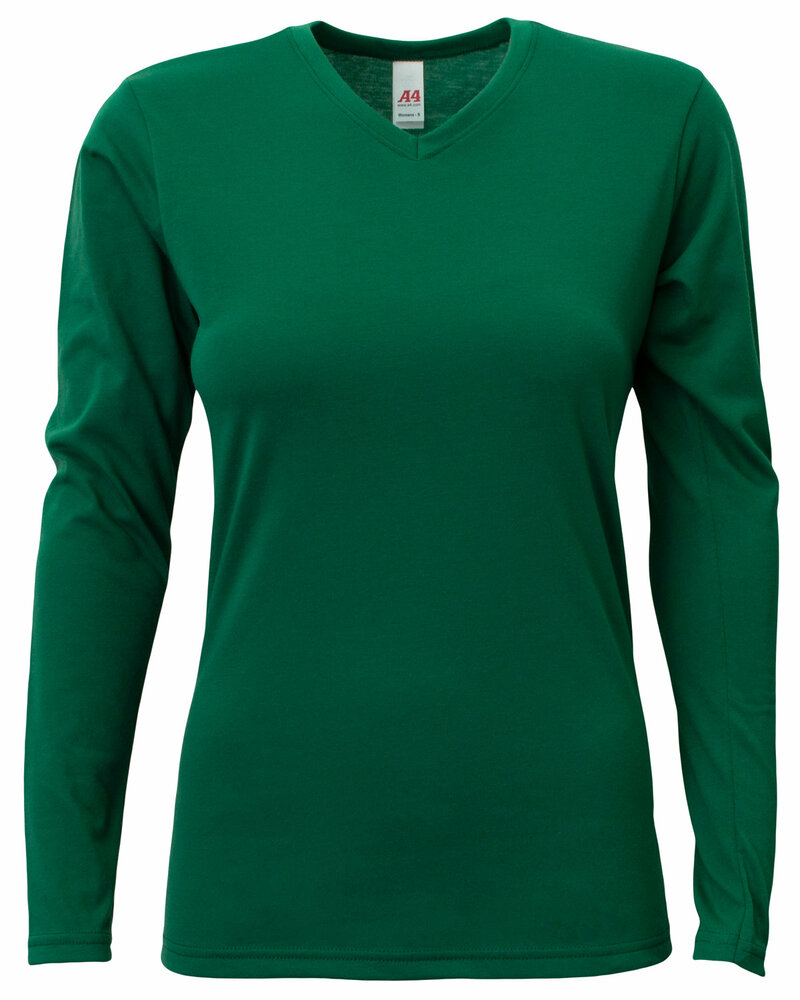 a4 nw3029 ladies' long-sleeve softek t-shirt Front Fullsize