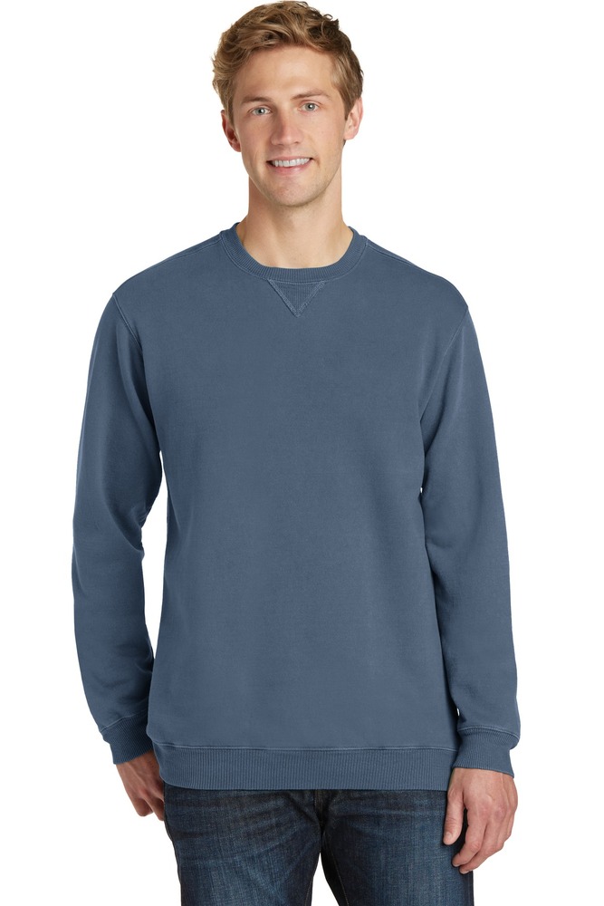 port & company pc098 beach wash ® garment-dyed crewneck sweatshirt Front Fullsize