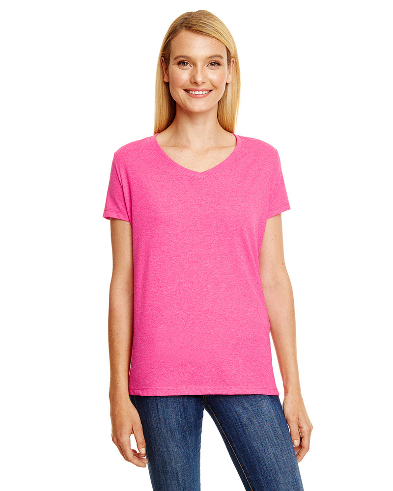 hanes 42vt ladies' x-temp® triblend v-neck t-shirt Front Fullsize