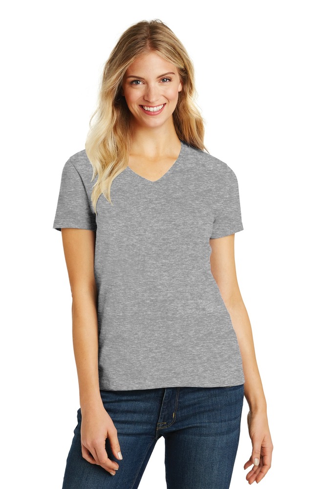 District DM1190L Women's Perfect Blend ® CVC V-Neck Tee Front Fullsize"