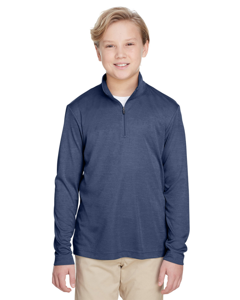 Team 365 TT31HY Youth Zone Sonic Heather Performance Quarter-Zip Front Fullsize"