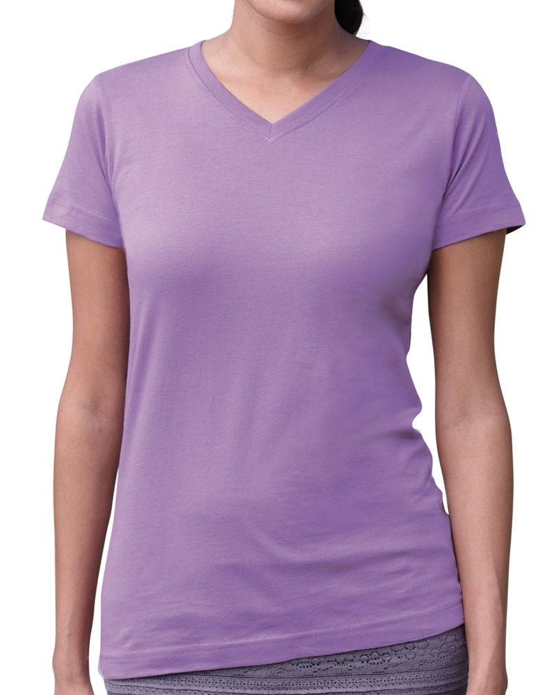 LAT 3507 Ladies' V-Neck Fine Jersey T-Shirt Front Fullsize"