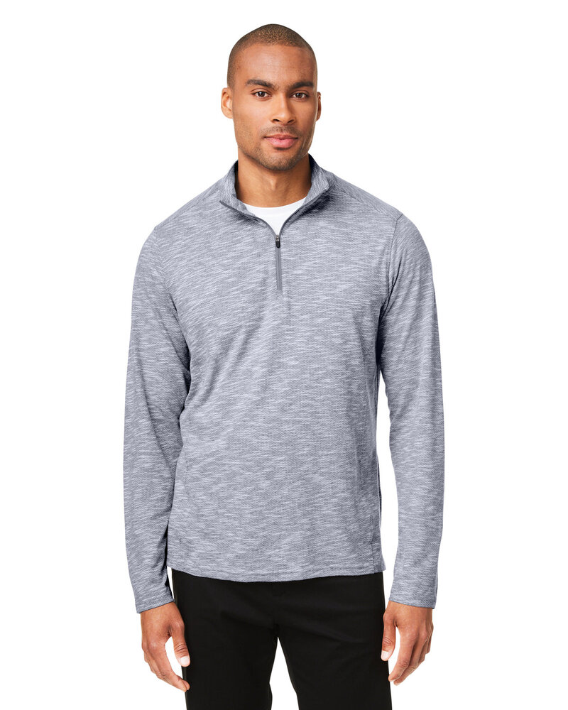 north end ne415 men's eclipse jacquard quarter-zip Front Fullsize