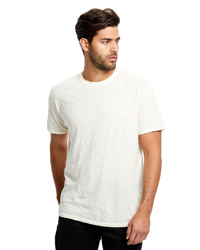 US Blanks US3200 Men S Short Sleeve Slub Crewneck T Shirt Garment   7497 Us Blanks Us3200 Men S Short Sleeve Slub Crewneck T Shirt Garment Dyed Front Cream 