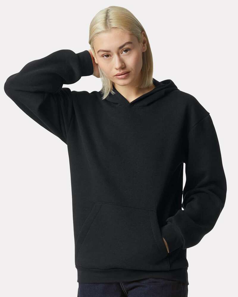 American Apparel RF498 Unisex ReFlex Fleece Pullover Hooded Sweatshirt Front Fullsize"