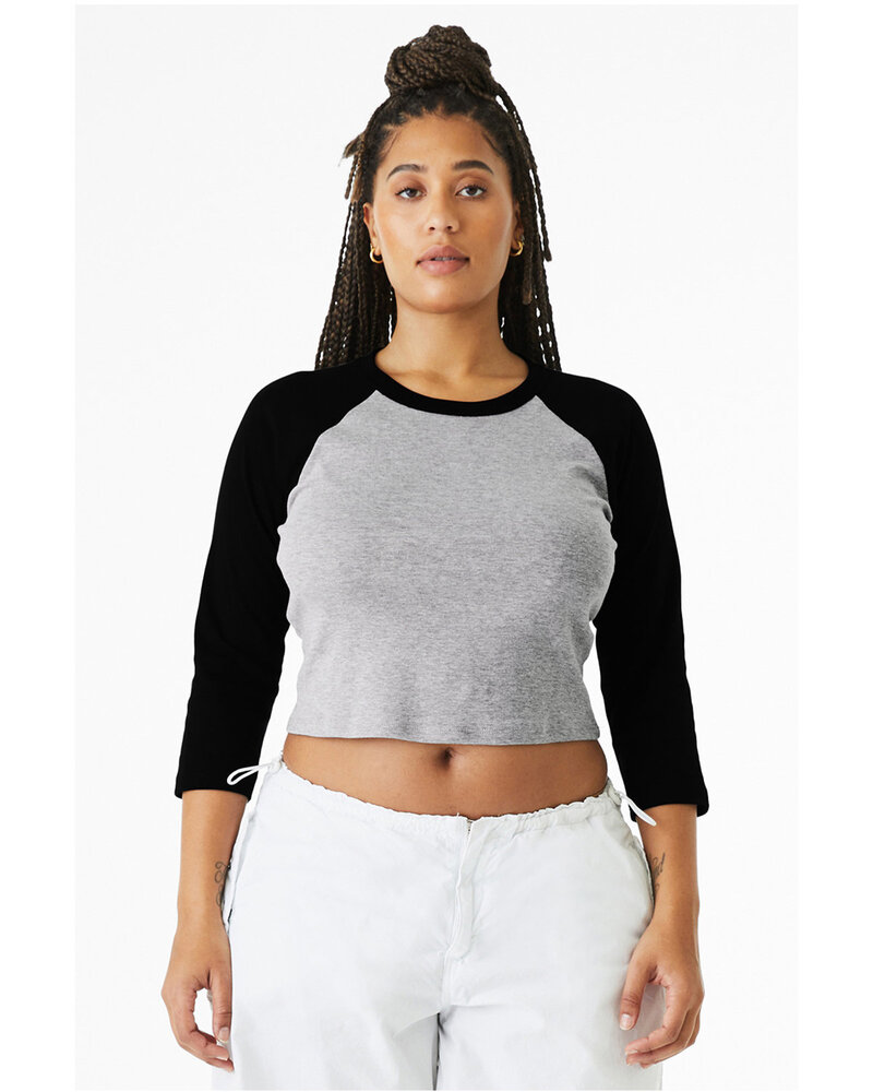 Bella + Canvas 1200 Ladies' Micro Ribbed 3/4 Raglan Baby Tee Front Fullsize"