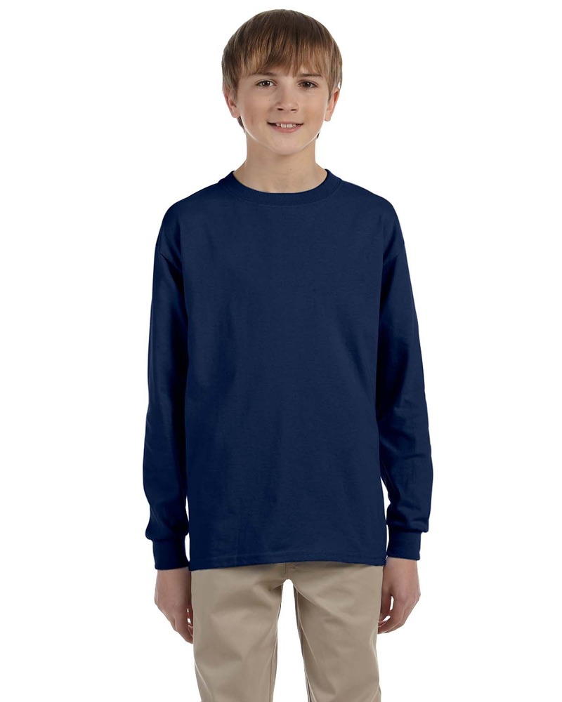 Jerzees 29BL Youth Dri-Power ® Active 50/50 Cotton/Poly Long Sleeve T-Shirt Front Fullsize"