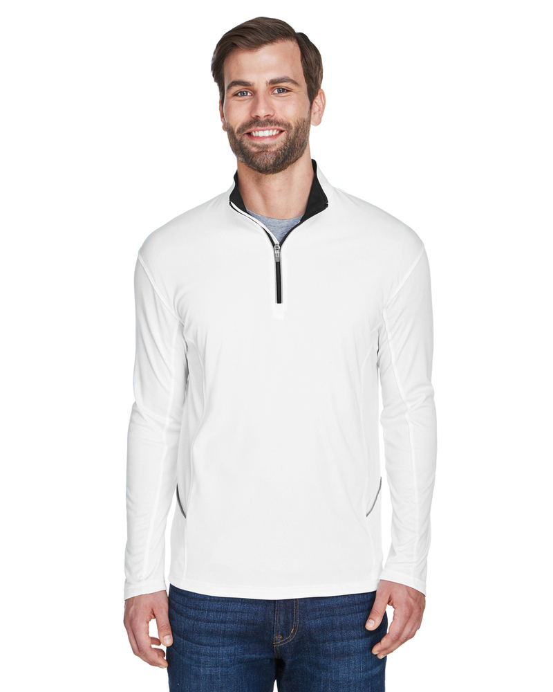 ultraclub 8230 men's cool & dry sport quarter-zip pullover Front Fullsize