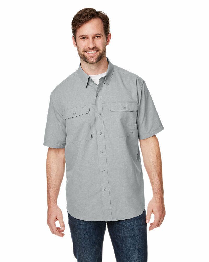 dri duck 4445dd men's crossroad dobby short-sleeve woven shirt Front Fullsize