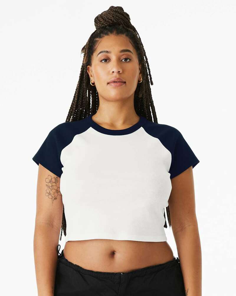 Bella + Canvas 1201 Ladies' Micro Ribbed Raglan Baby Tee