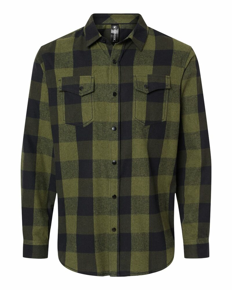 burnside b8219 men's snap-front flannel shirt Front Fullsize