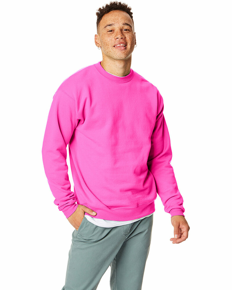 hanes p1607 unisex ecosmart® 50/50 crewneck sweatshirt Front Fullsize