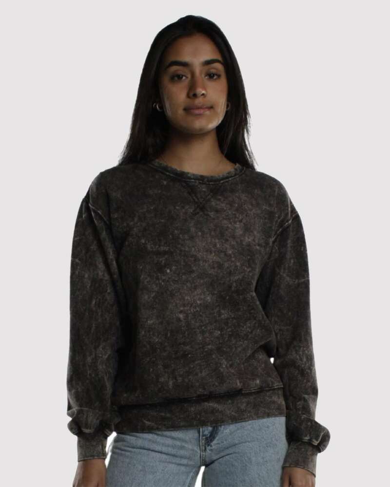 dyenomite 845mw premium fleece mineral wash crewneck sweatshirt Front Fullsize