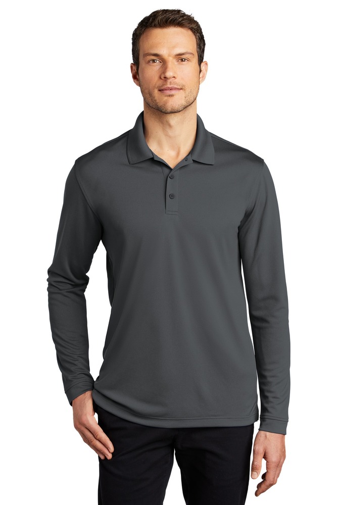 port authority k110ls dry zone ® uv micro-mesh long sleeve polo Front Fullsize