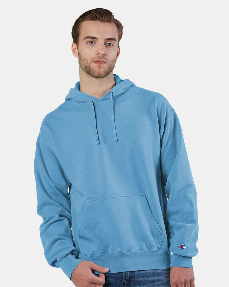 champion cd450 unisex garment dyed hooded sweatshirt Front Fullsize