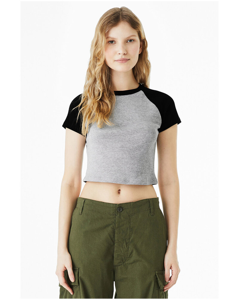bella + canvas 1201 ladies' micro ribbed raglan baby tee Front Fullsize