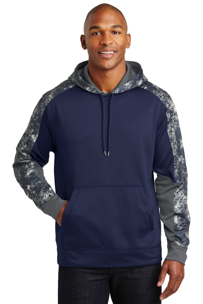 Sport-Tek ST231 Sport-Wick ® Mineral Freeze Fleece Colorblock Hooded Pullover Front Fullsize"