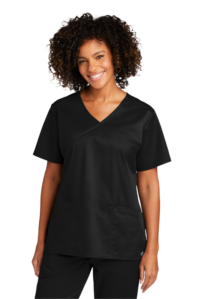 wonderwink ww4760 women's workflex ™ mock wrap top Front Fullsize