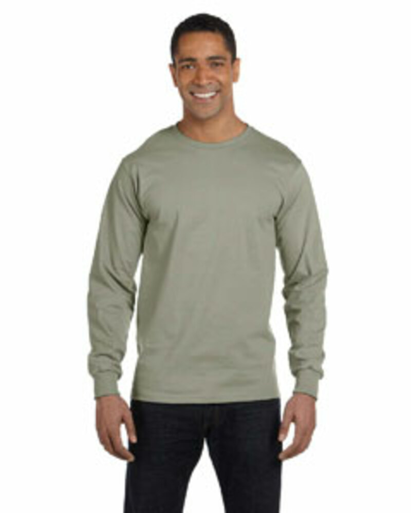 hanes 5186 beefy-t ® - 100% cotton long sleeve t-shirt Front Fullsize