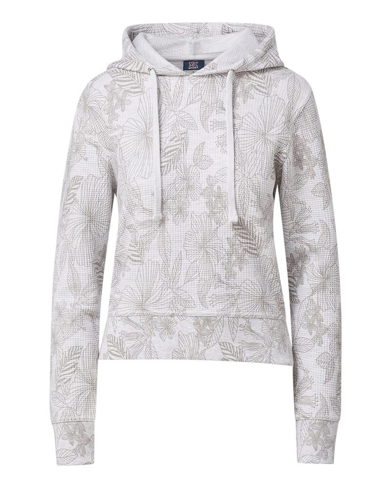 MV Sport W24105 Women's Maddie Floral Print Hooded Sweatshirt Front Fullsize"
