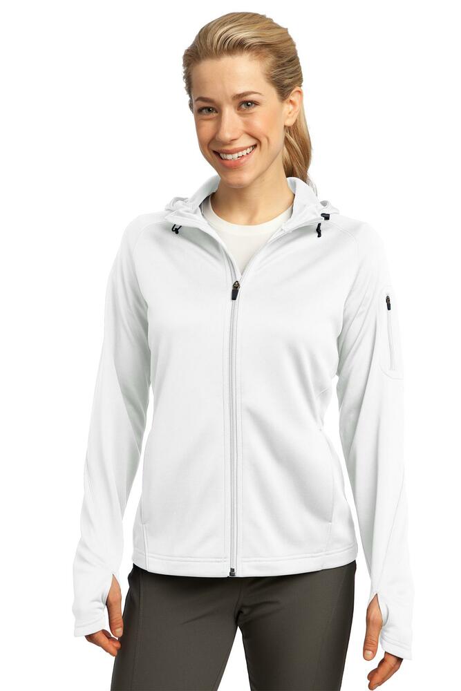 Sport-Tek L248 Ladies Tech Fleece Full-Zip Hooded Jacket Front Fullsize"