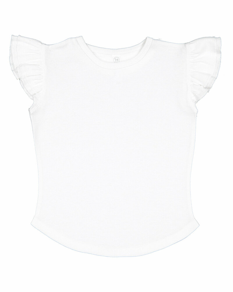 Rabbit Skins RS3339 Toddler Girls Flutter Sleeve T Front Fullsize"