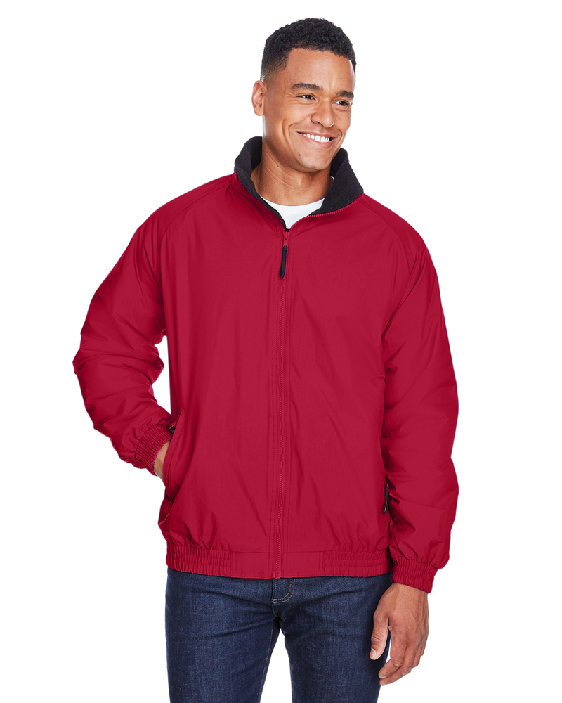 harriton m740 adult fleece-lined nylon jacket Front Fullsize