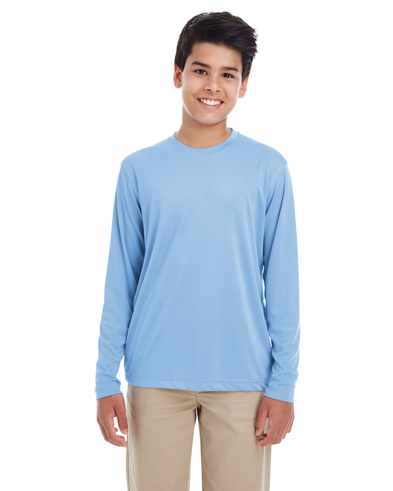 ultraclub 8622y youth cool & dry performance long-sleeve top Front Fullsize