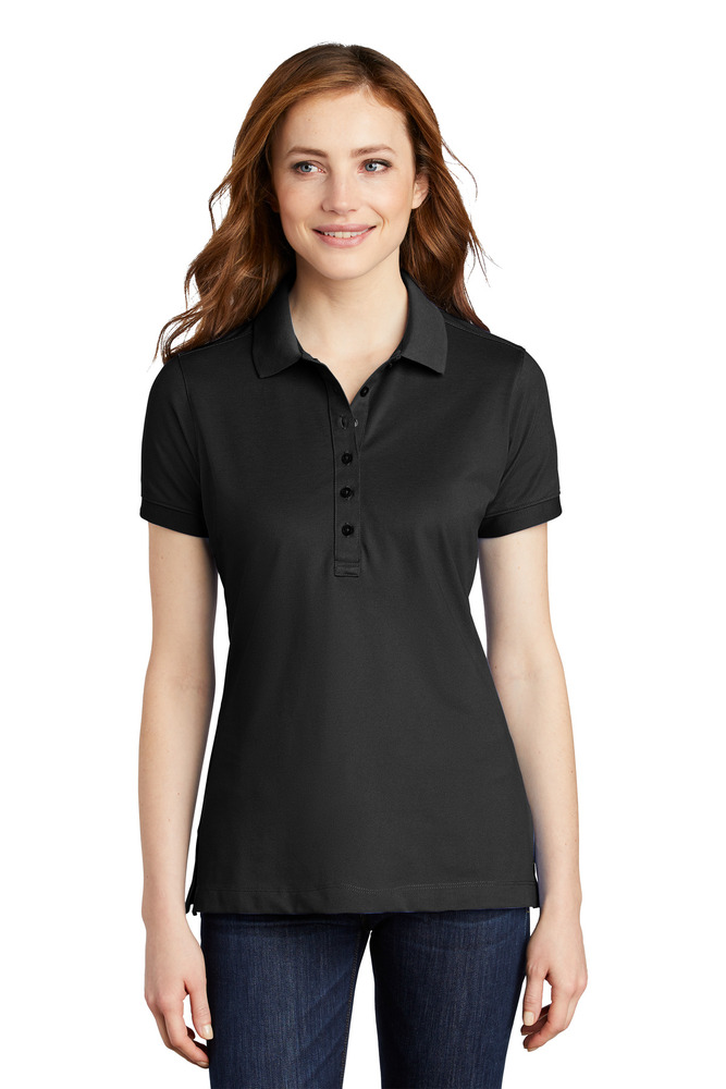 port authority l555 ladies stretch pique polo Front Fullsize