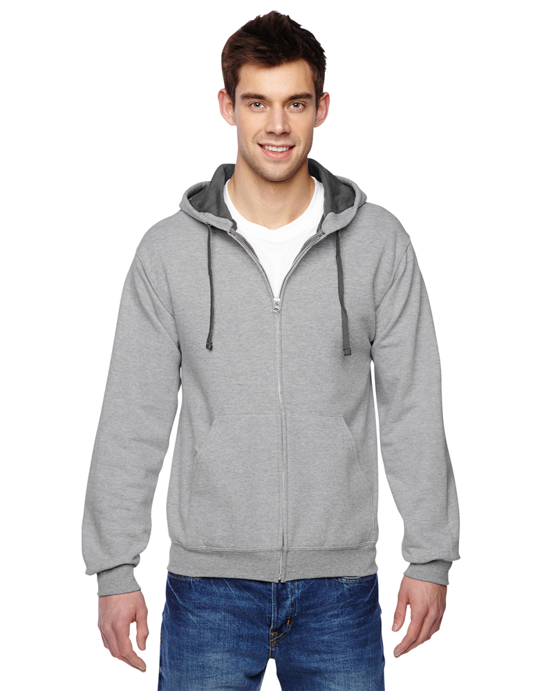 fruit of the loom sf73r adult 7.2 oz. sofspun® full-zip hooded sweatshirt Front Fullsize