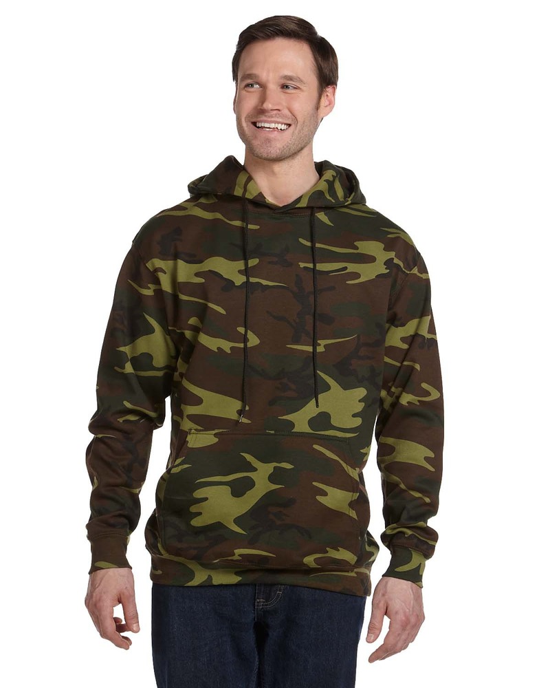 code five 3969 men's camo pullover hoodie Front Fullsize