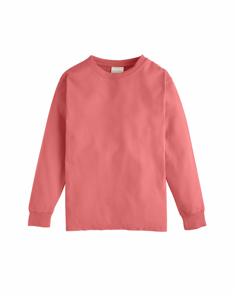 ComfortWash by Hanes GDH275 Youth Crew Long-Sleeve T-Shirt Front Fullsize"