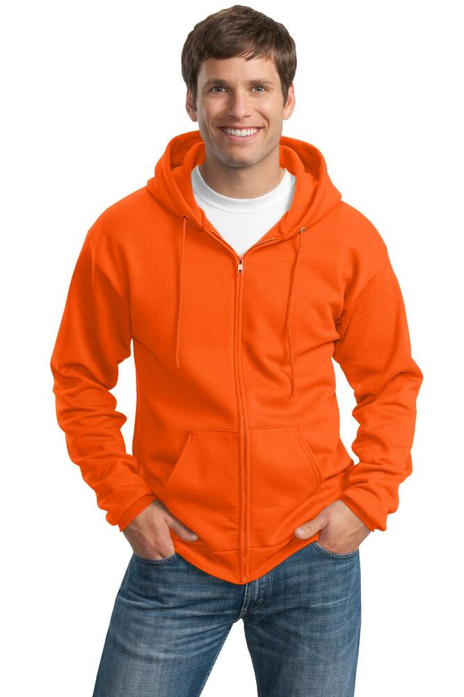 port & company pc90zht tall essential fleece full-zip hooded sweatshirt Front Fullsize