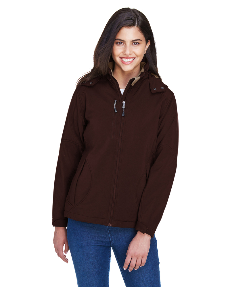north end 78080 ladies' glacier insulated three-layer fleece bonded soft shell jacket with detachable hood Front Fullsize