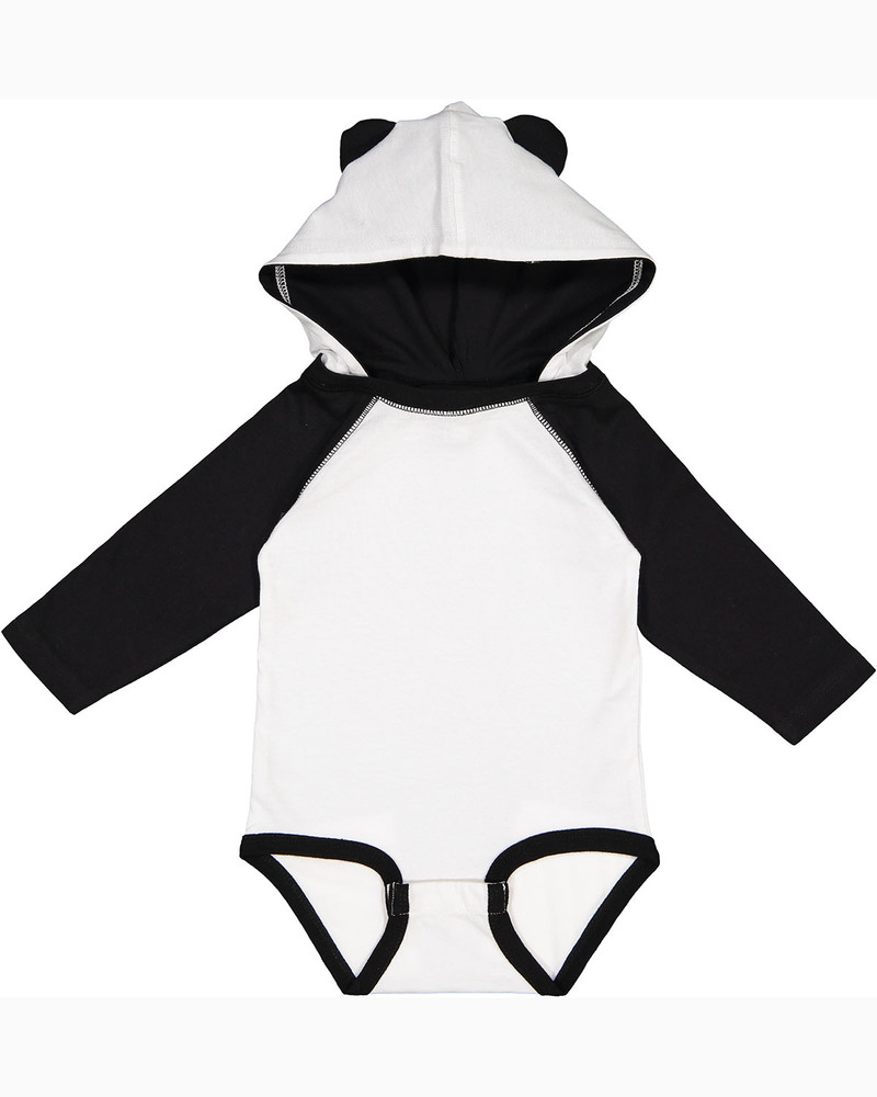 rabbit skins 4418 infant long sleeve fine jersey bodysuit with ears Front Fullsize