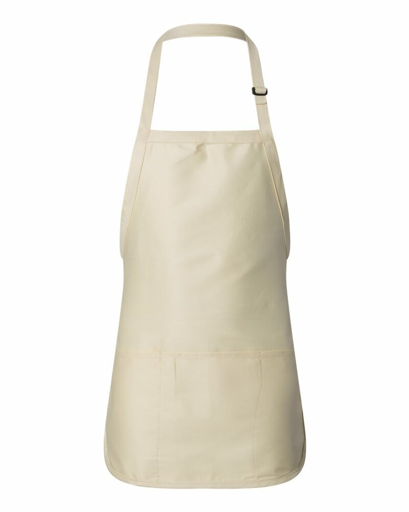 q-tees q4250 full-length apron with pouch pocket Front Fullsize