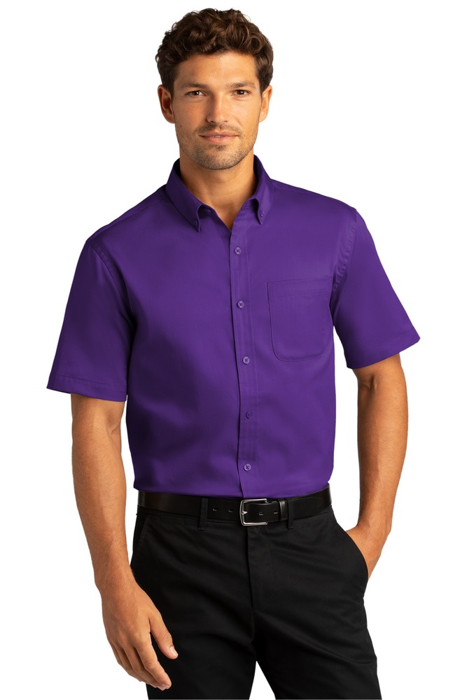 Port Authority W809 Short Sleeve SuperPro ™ React ™ Twill Shirt Front Fullsize"