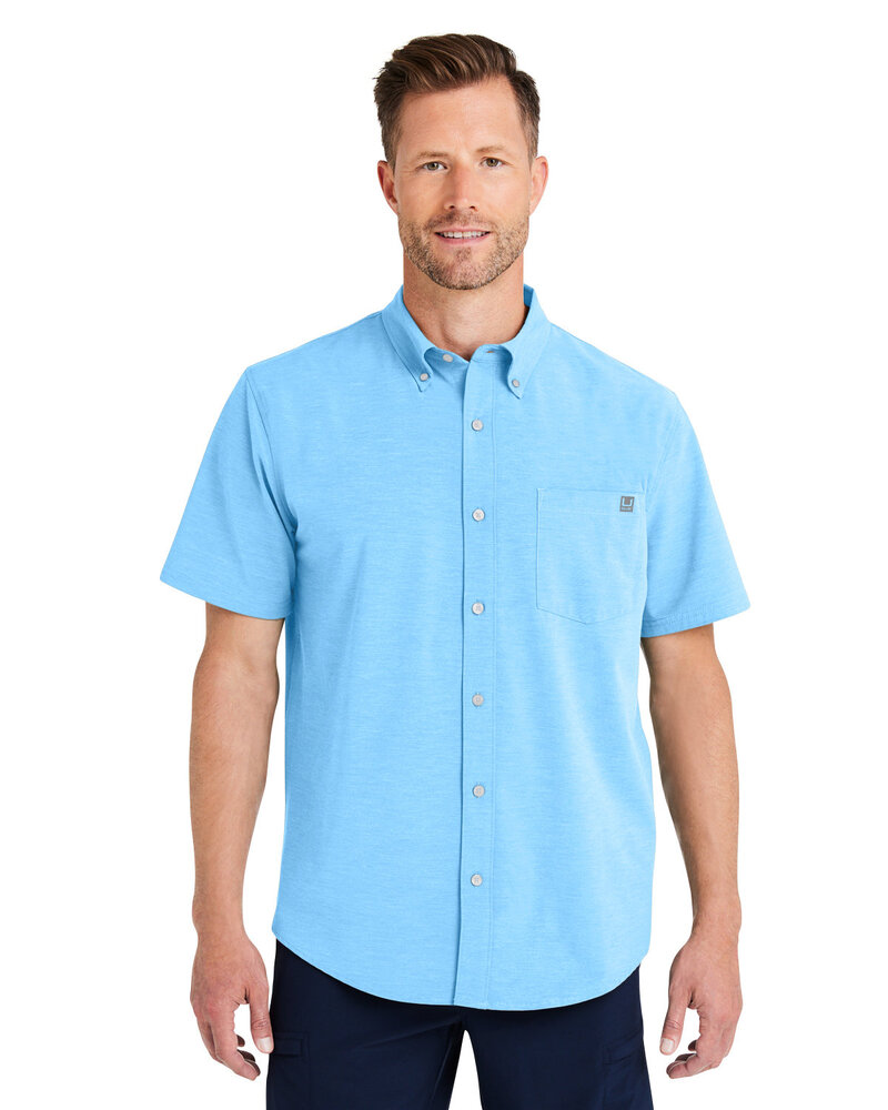 HUK H150154 Men's Kona Solid Short Sleeve Shirt Front Fullsize"
