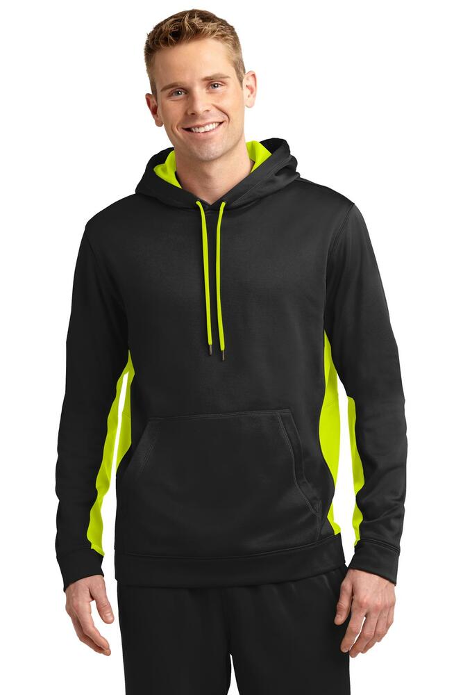 sport-tek st235 sport-wick ® fleece colorblock hooded pullover Front Fullsize